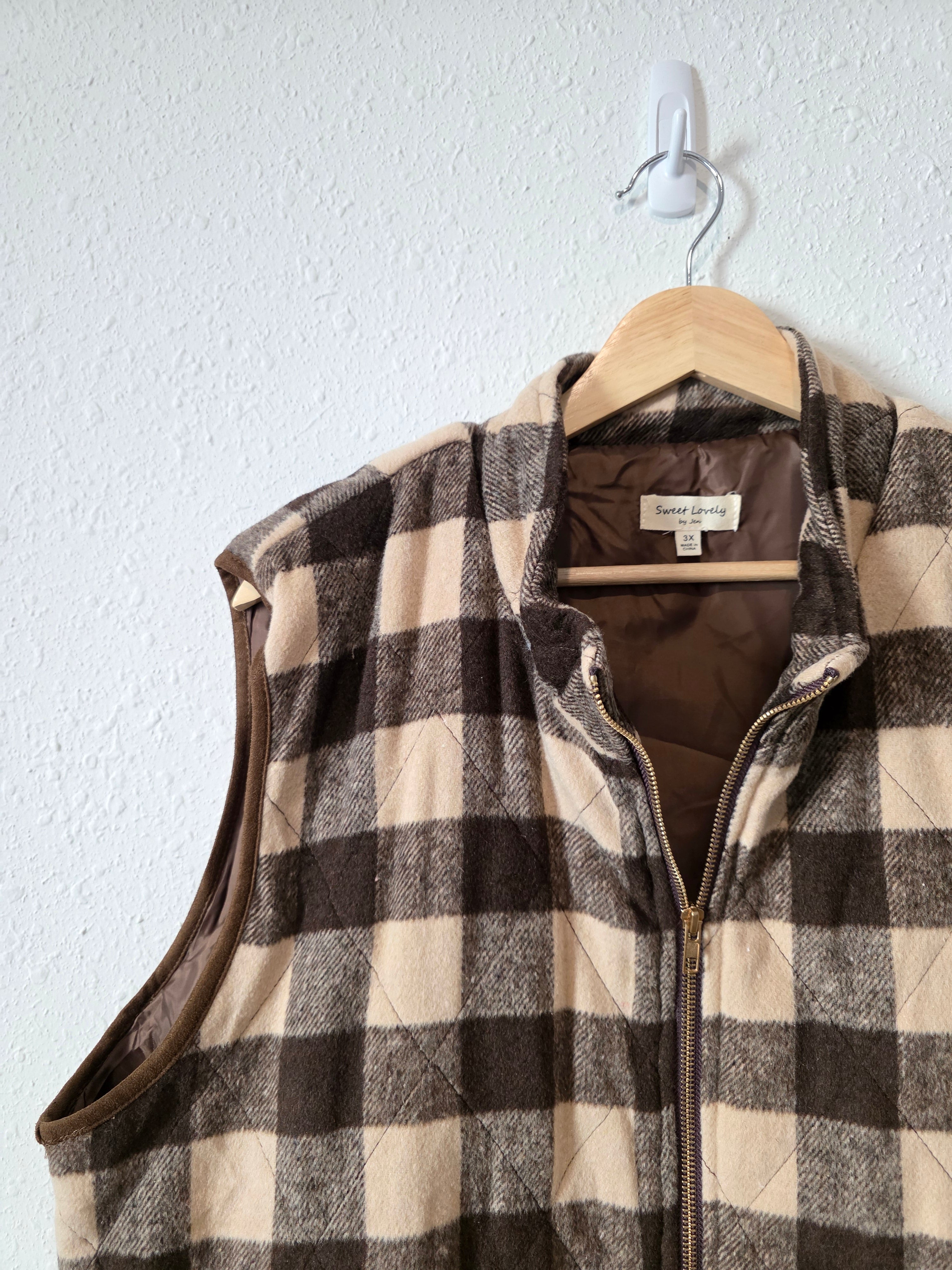 Brown Checkered Vest (3X)