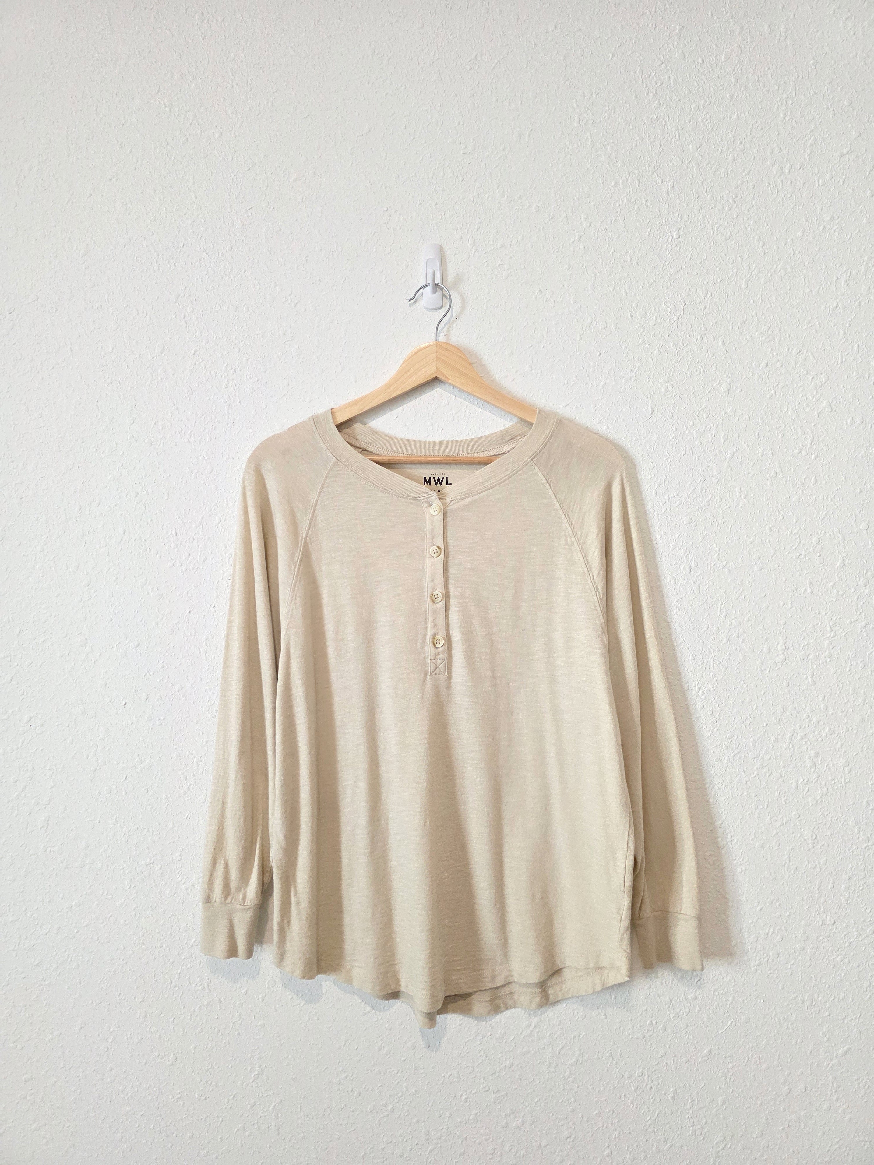 Madewell Oversized Henley Tee (XXS-S)