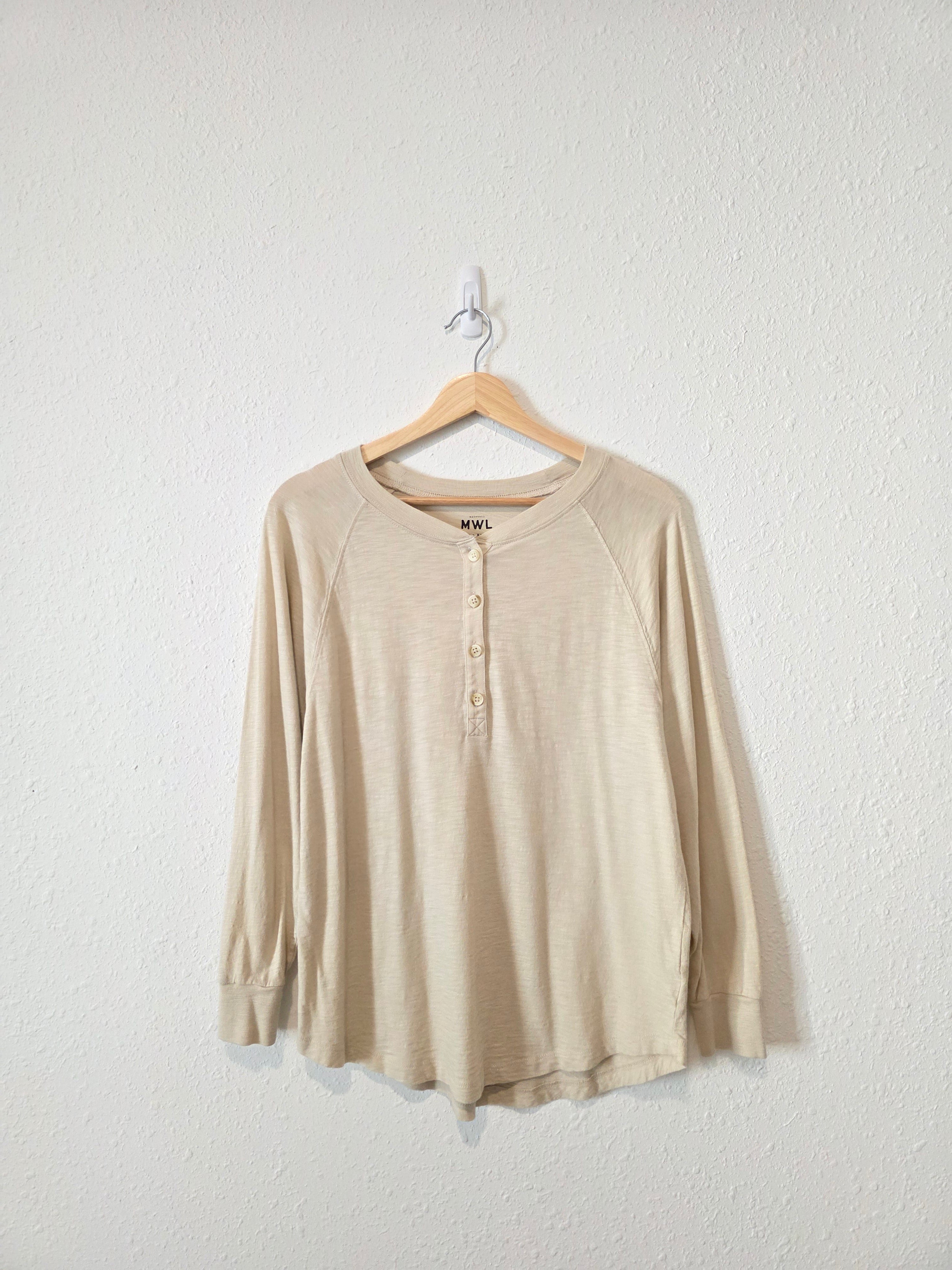 Madewell Oversized Henley Tee (XXS-S)