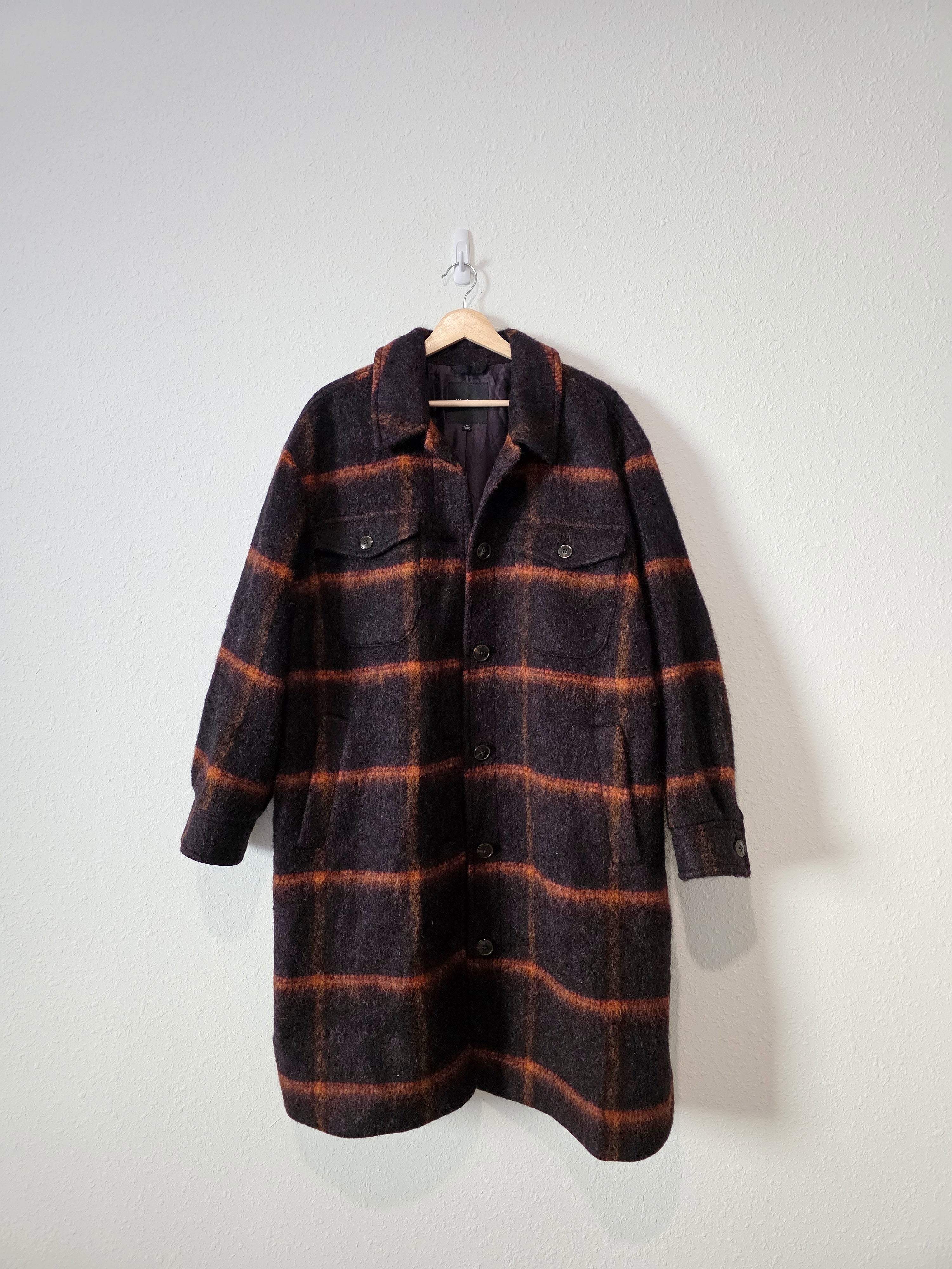 Madewell Plaid Long Shirt Jacket (2X)