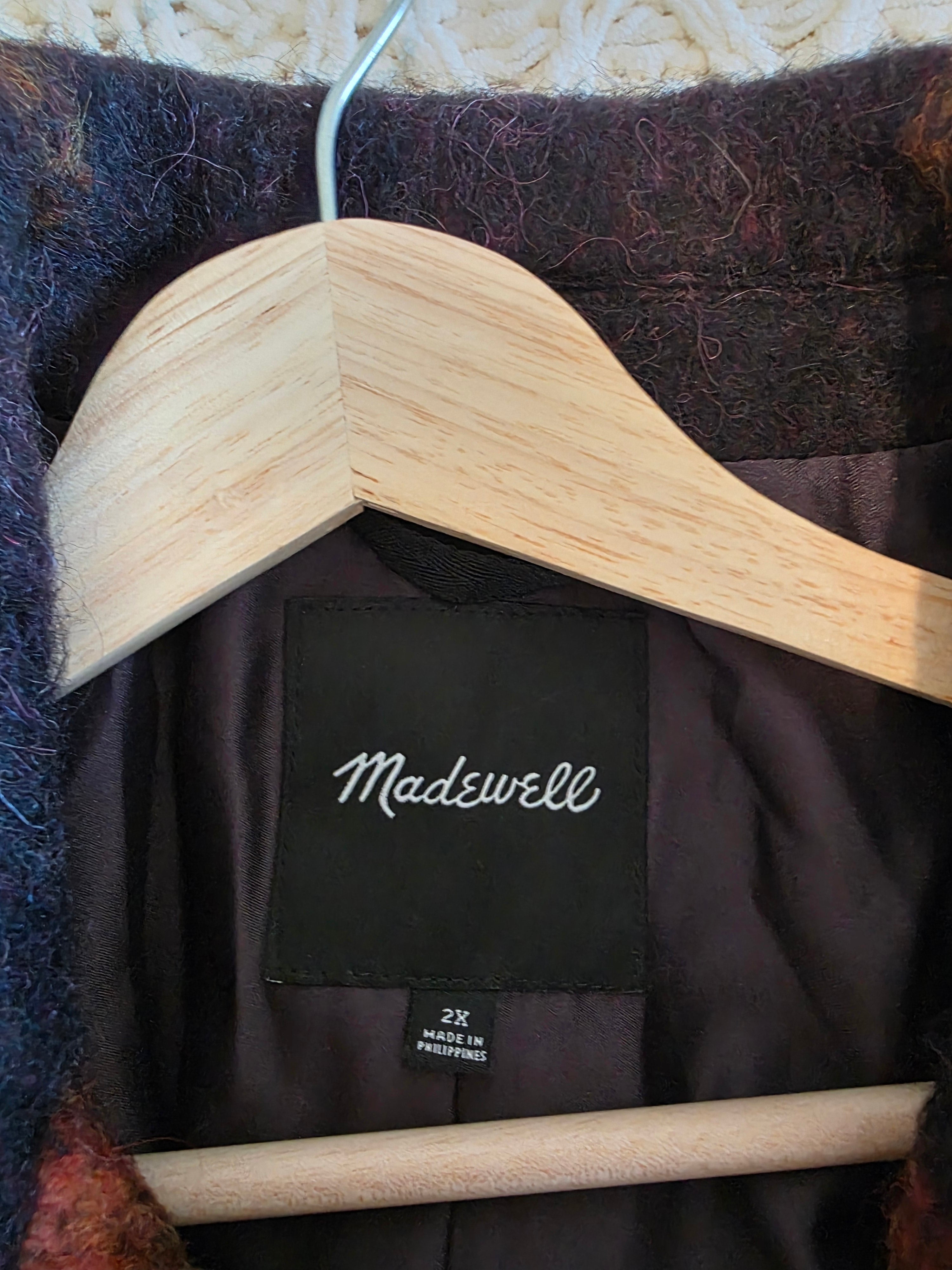 Madewell Plaid Long Shirt Jacket (2X)