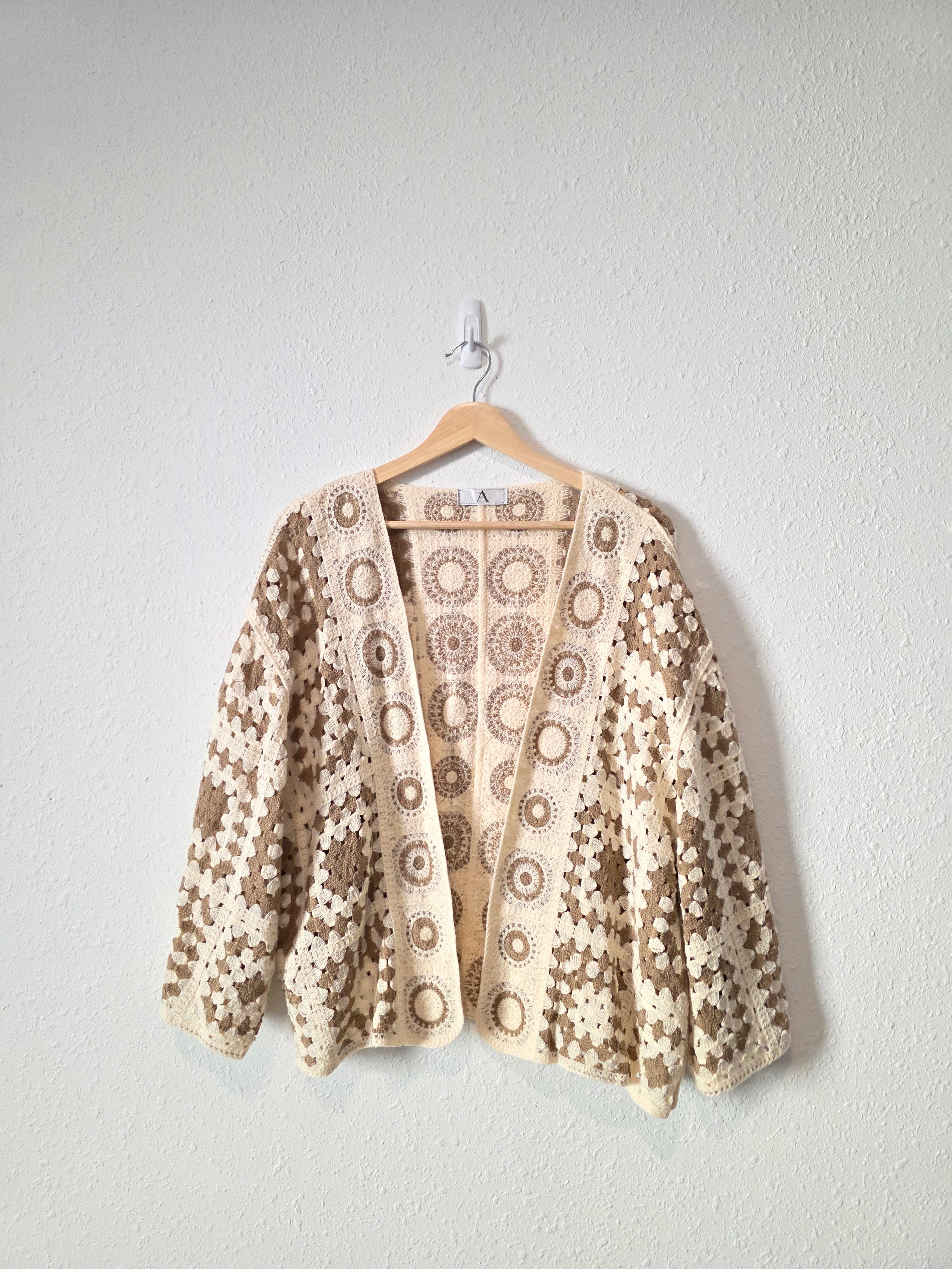 Neutral Granny Square Cardigan (OS)