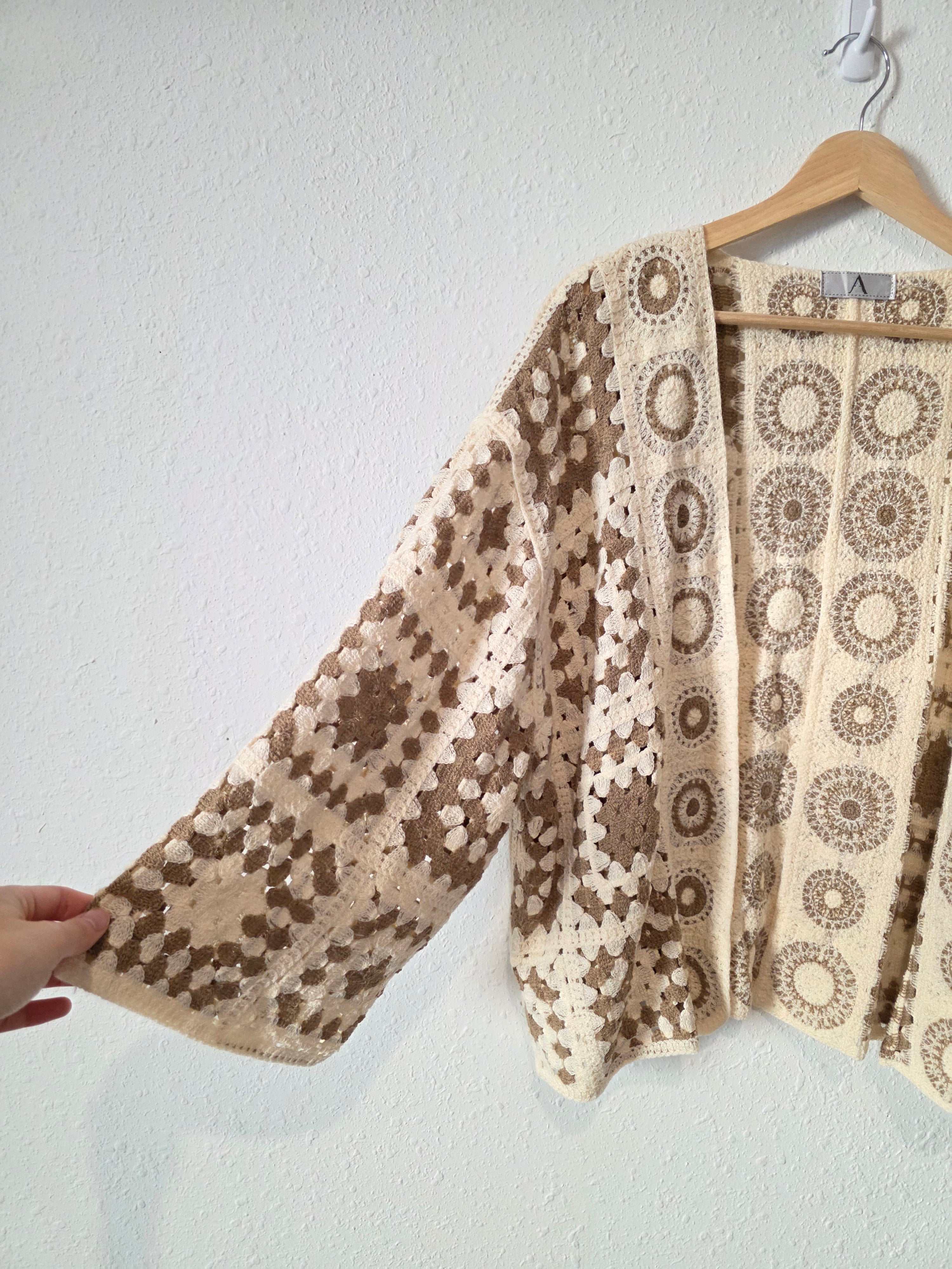 Neutral Granny Square Cardigan (OS)