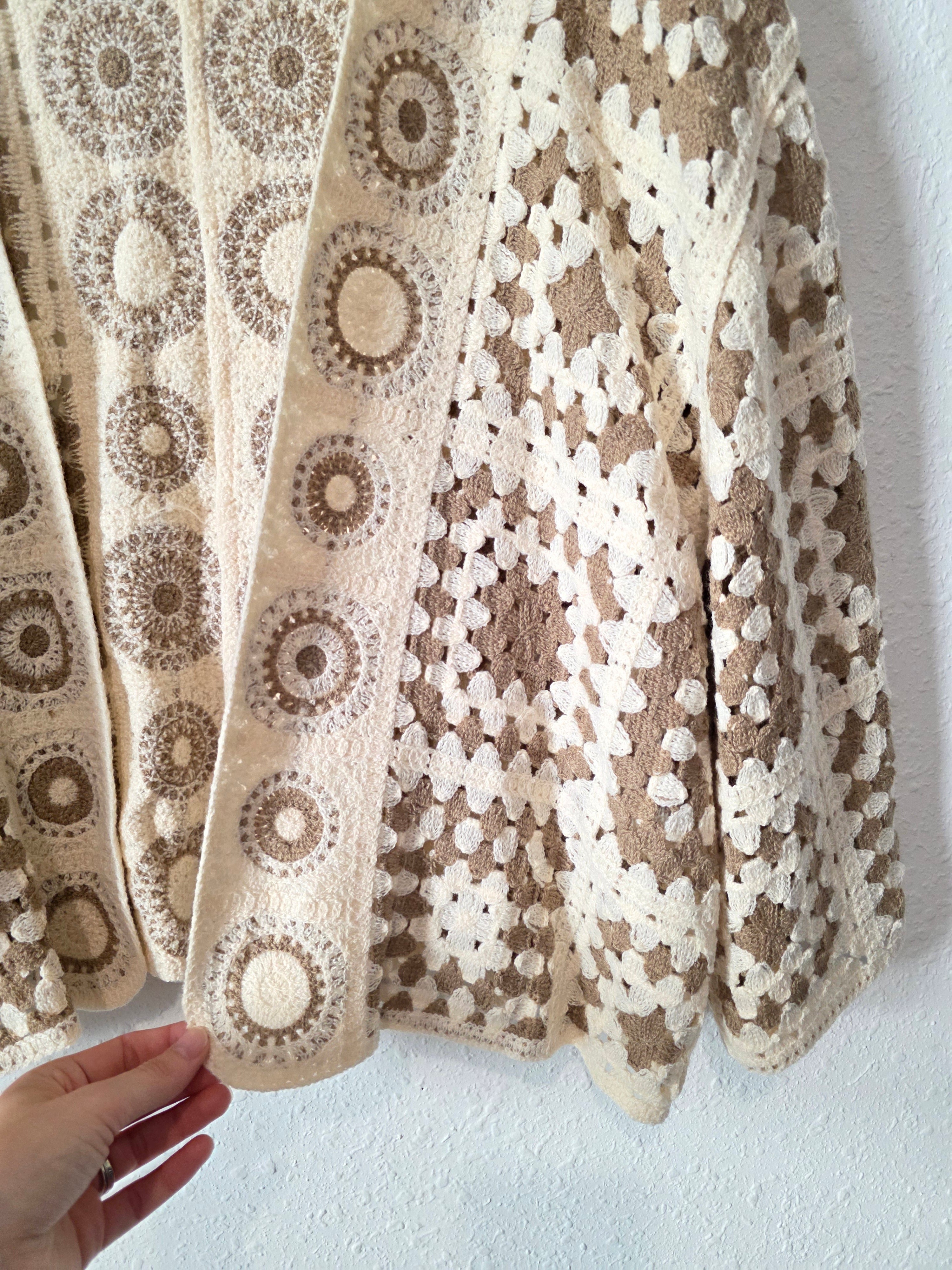 Neutral Granny Square Cardigan (OS)