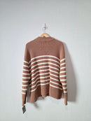 NEW Striped Quarter Zip Knit Sweater (3X)