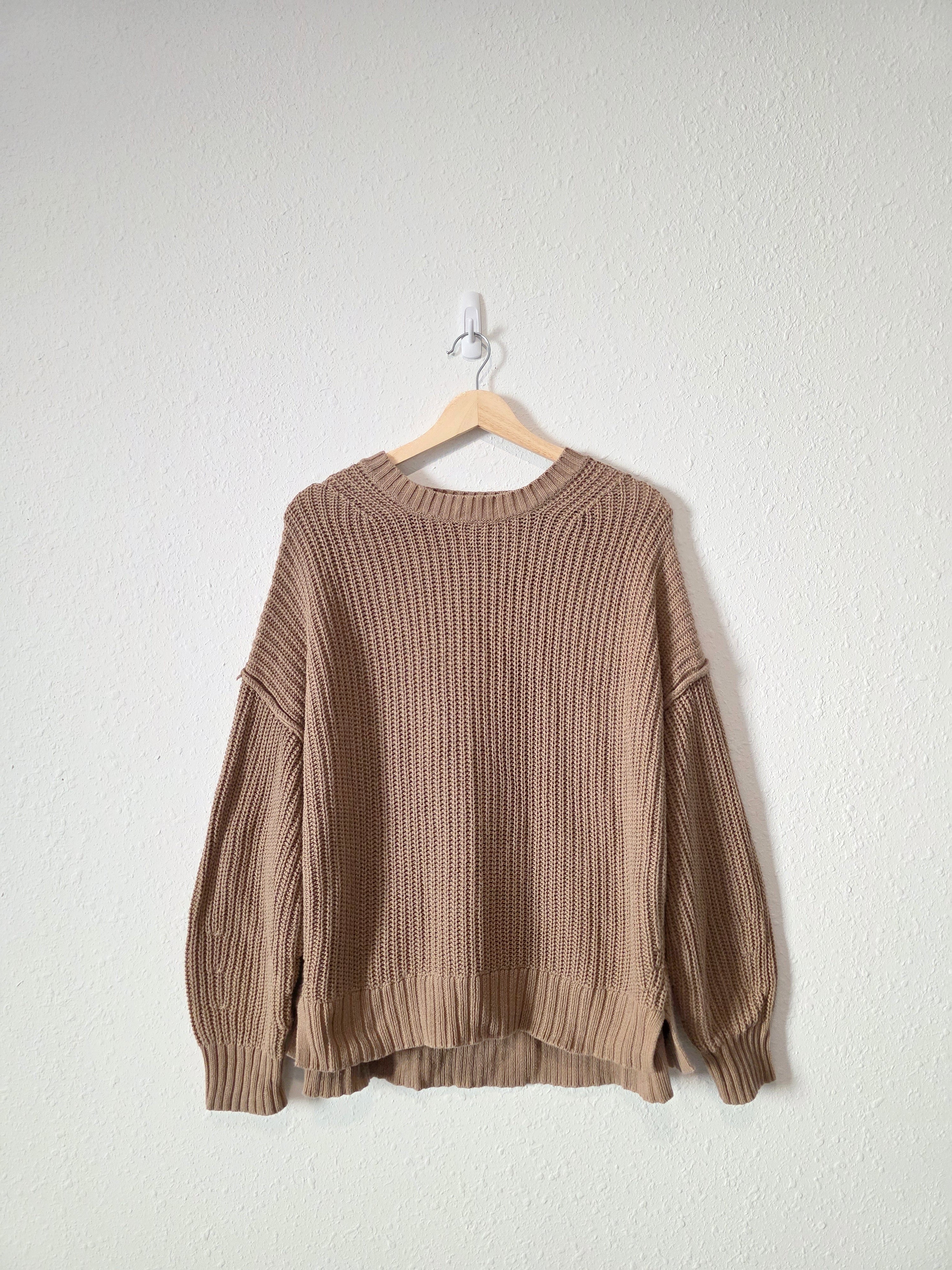 Brown Cotton Ribbed Sweater (L)