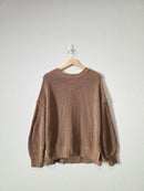 Brown Cotton Ribbed Sweater (L)