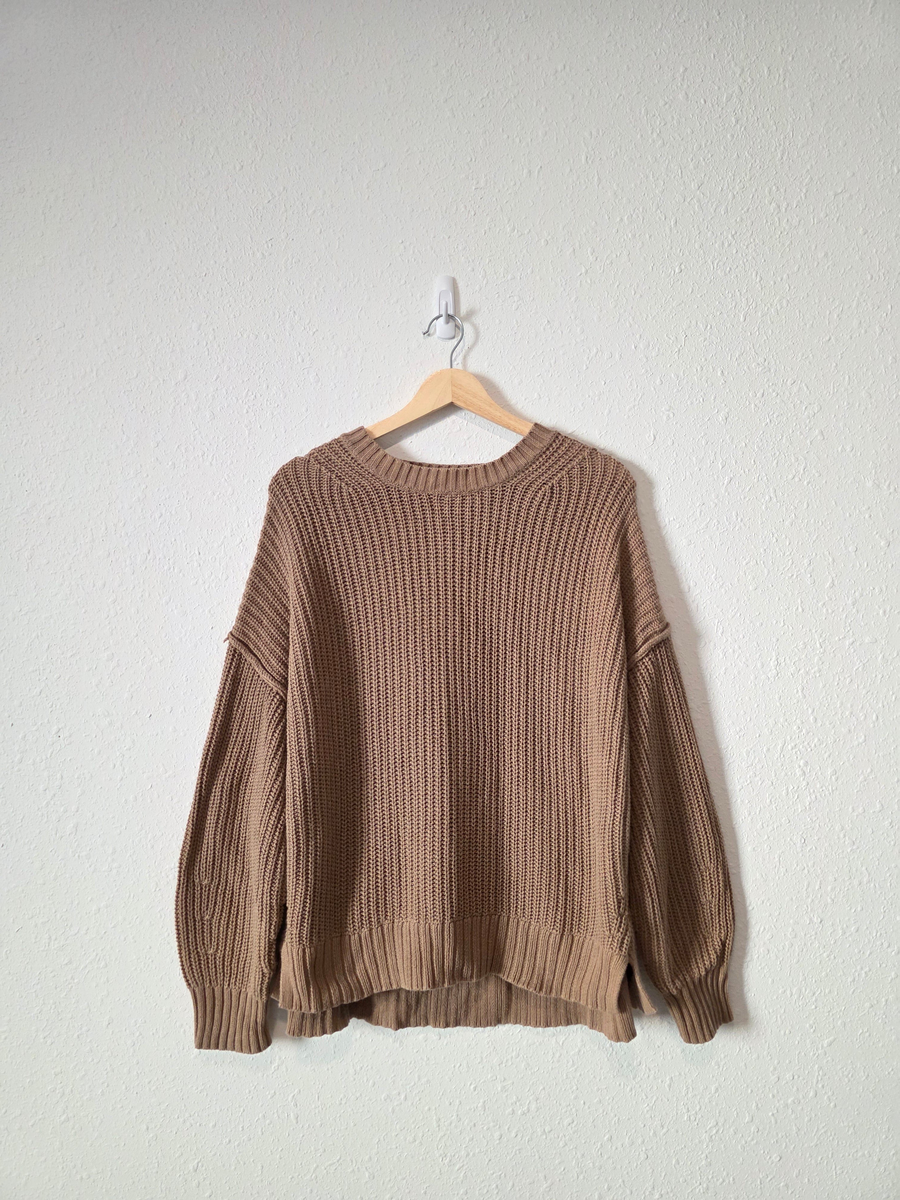 Brown Cotton Ribbed Sweater (L)
