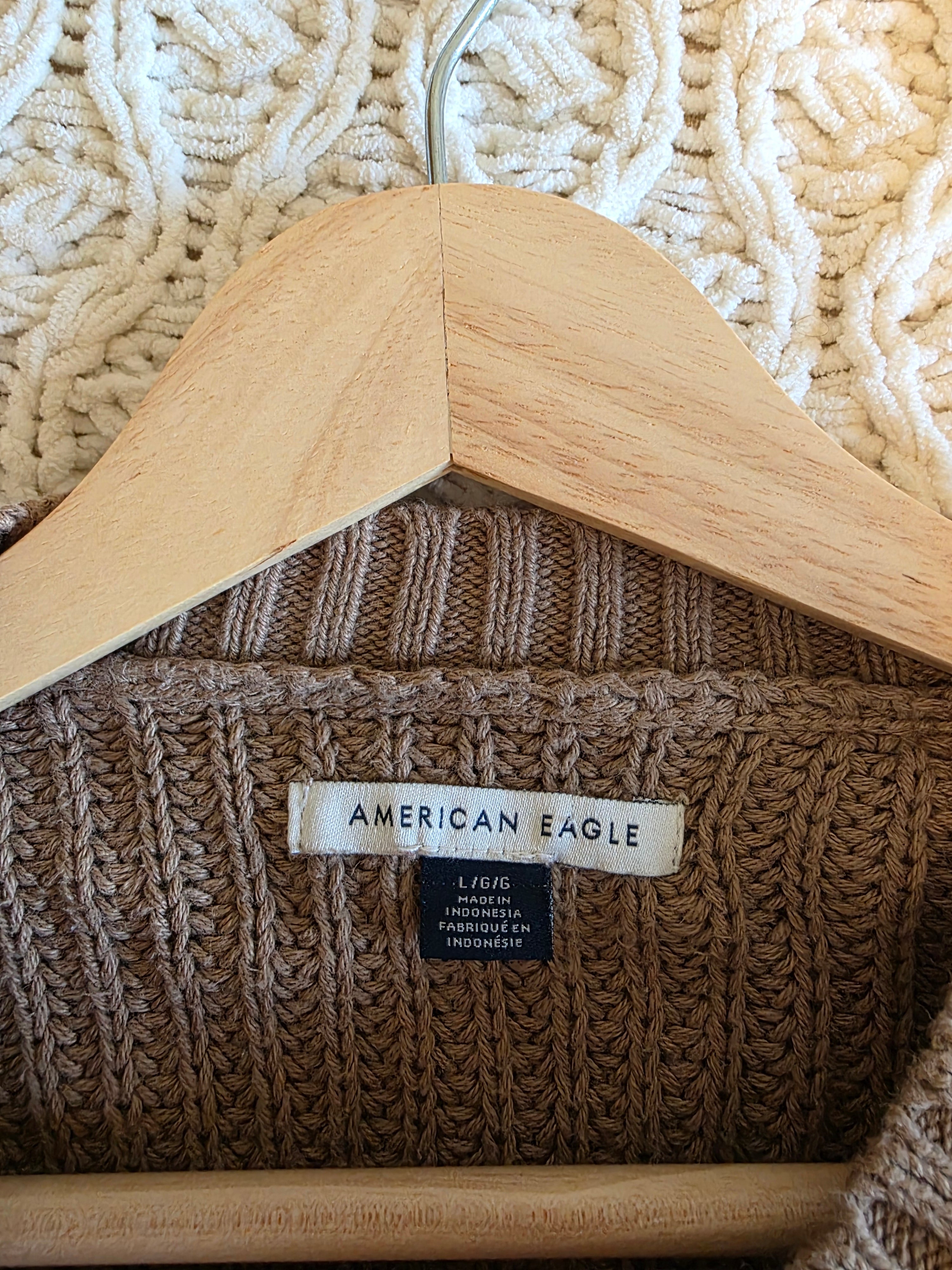 Brown Cotton Ribbed Sweater (L)