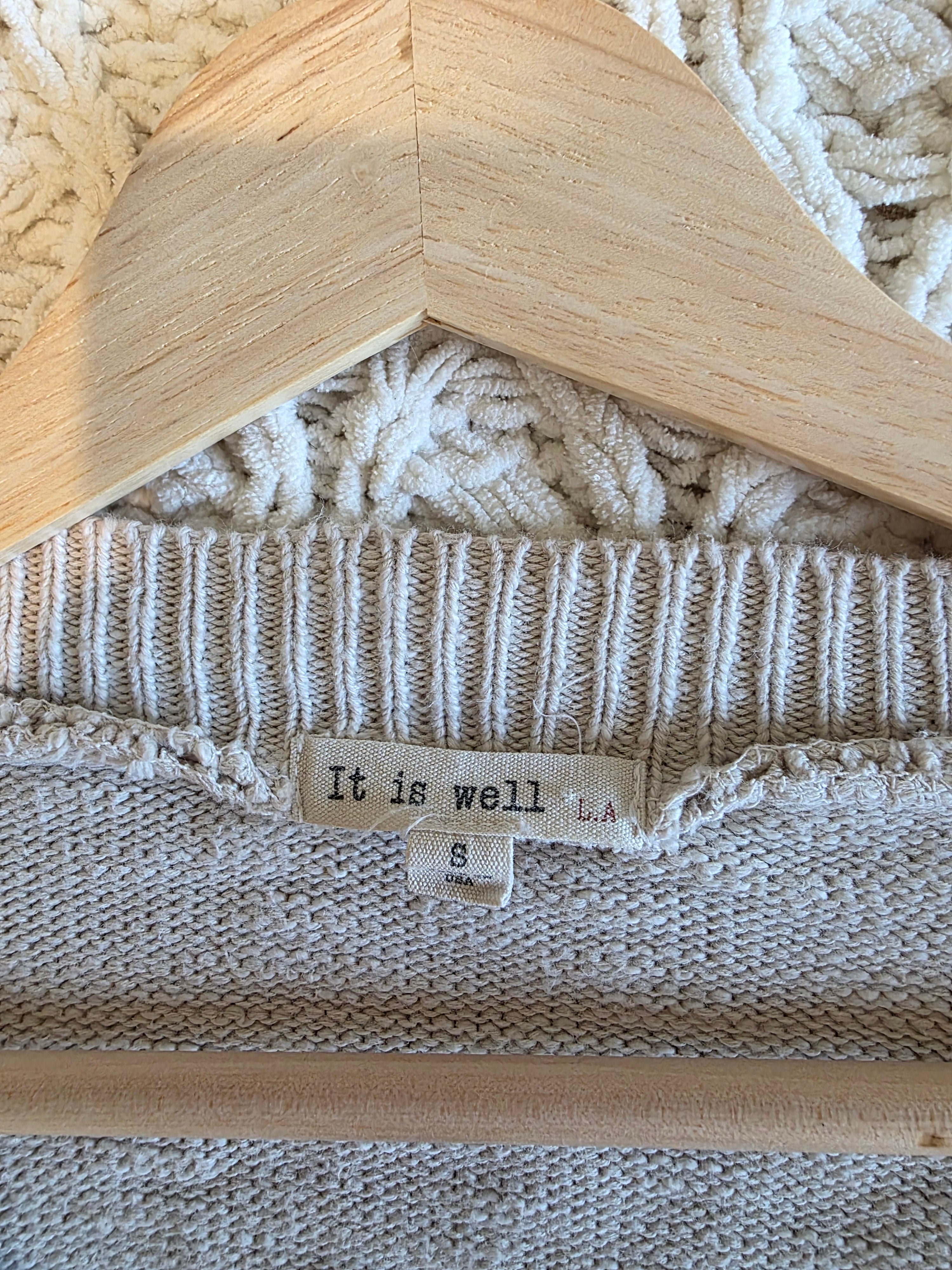 It Is Well LA Cotton V Neck Sweater (S)
