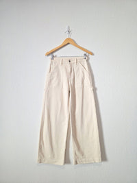 Ecru Baggy Wide Leg Jeans (2 short)