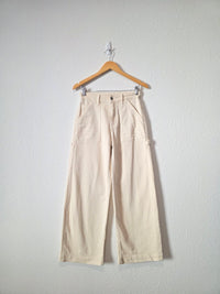Ecru Baggy Wide Leg Jeans (2 short)