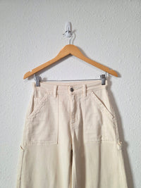 Ecru Baggy Wide Leg Jeans (2 short)