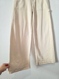 Ecru Baggy Wide Leg Jeans (2 short)