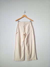 Ecru Baggy Wide Leg Jeans (2 short)