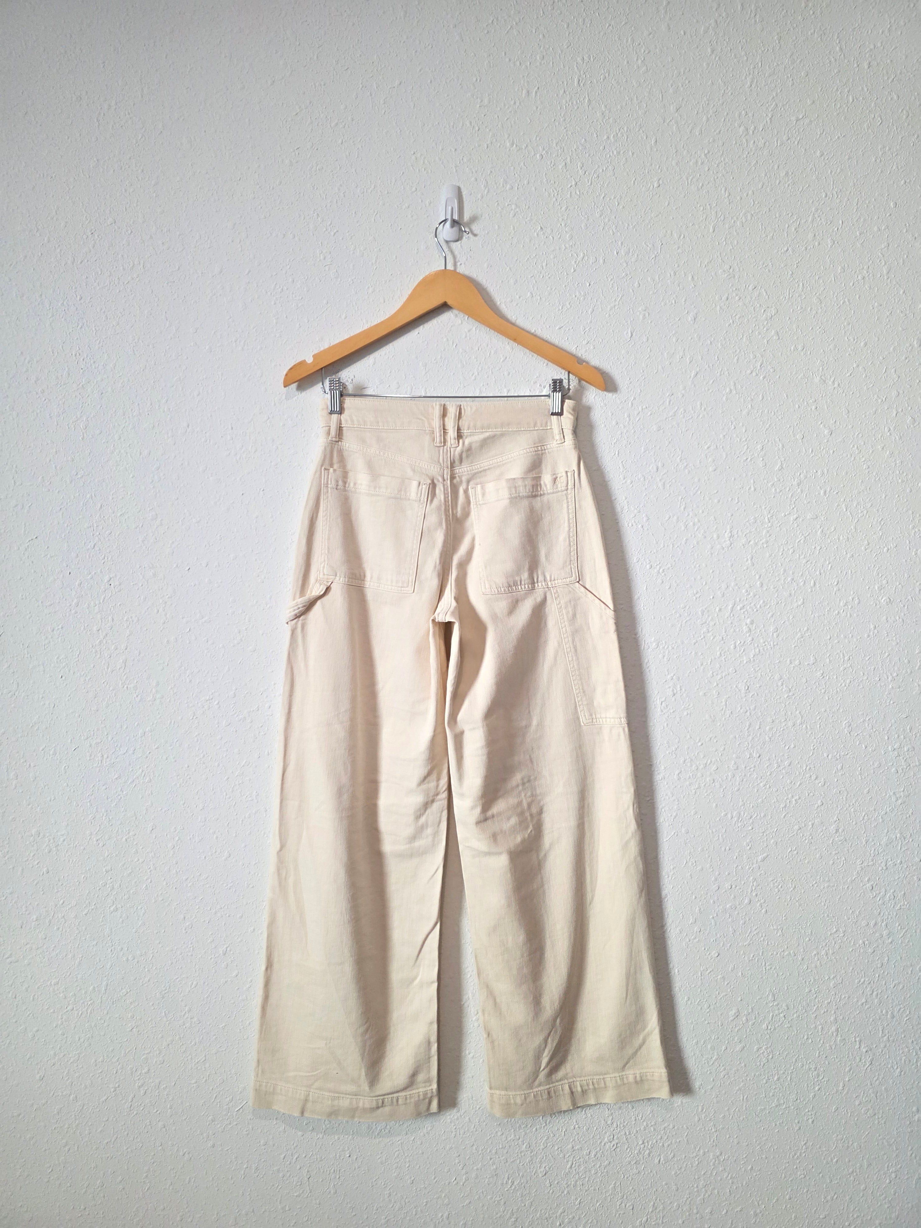 Ecru Baggy Wide Leg Jeans (2 short)