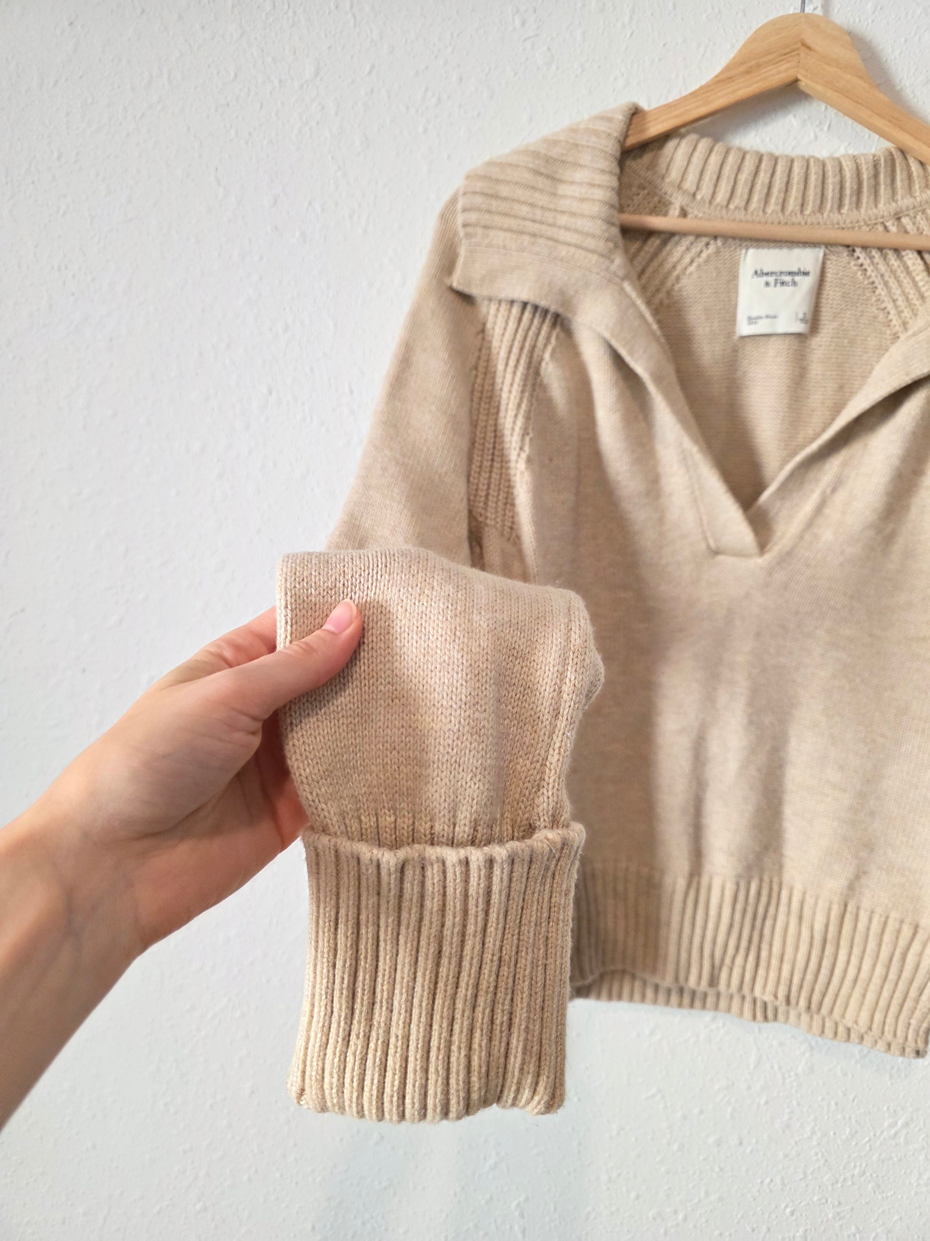Abercrombie Neutral Collared Sweater (S)