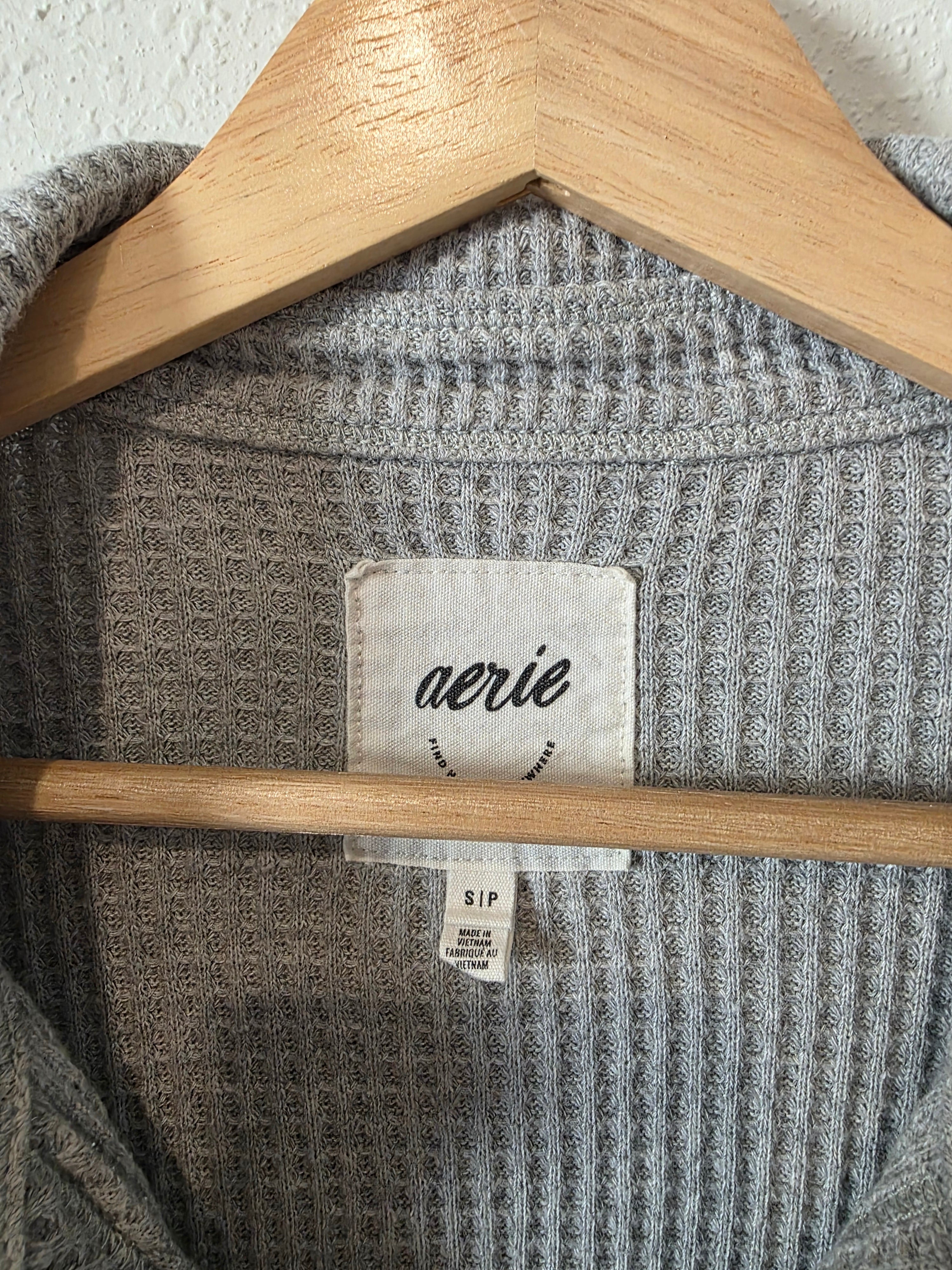 Aerie Oversized Waffle Shirt Jacket (S)