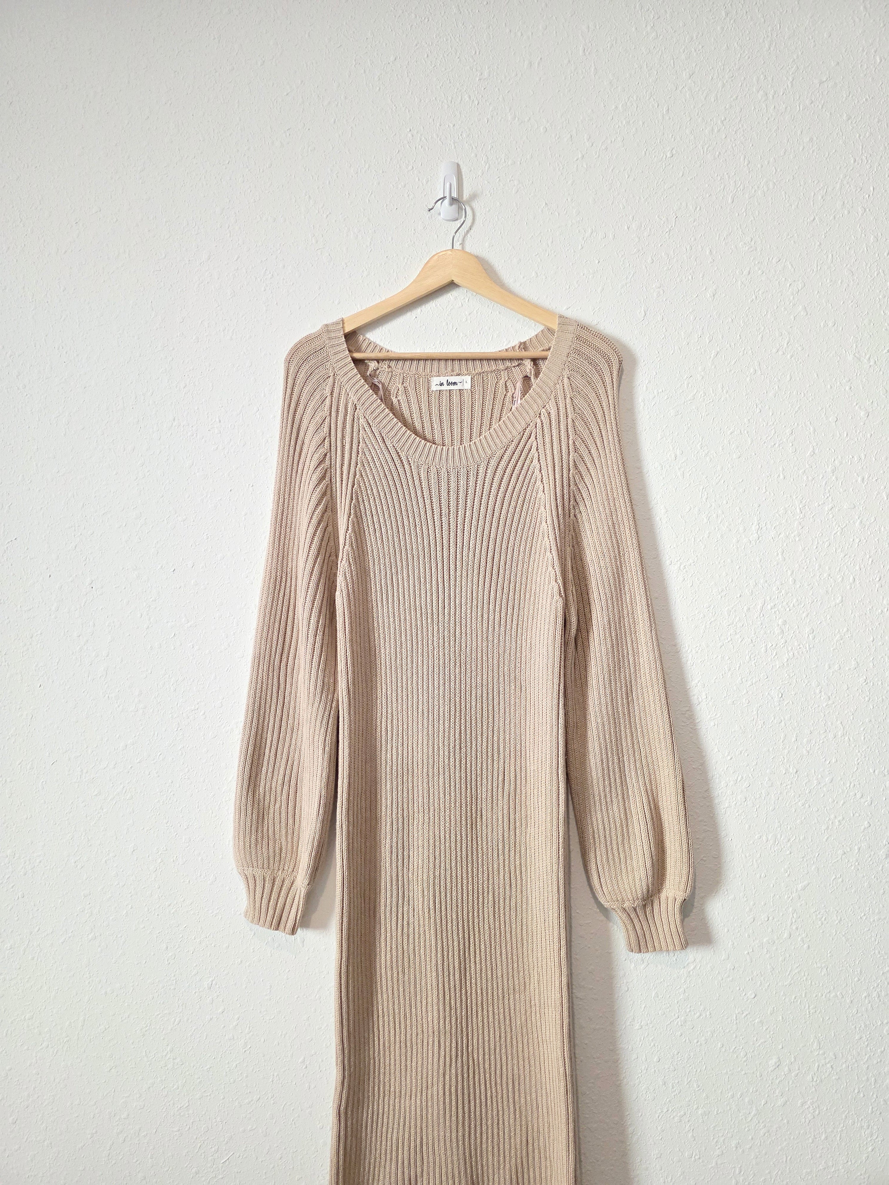 In Loom Ribbed Maxi Sweater Dress (L)