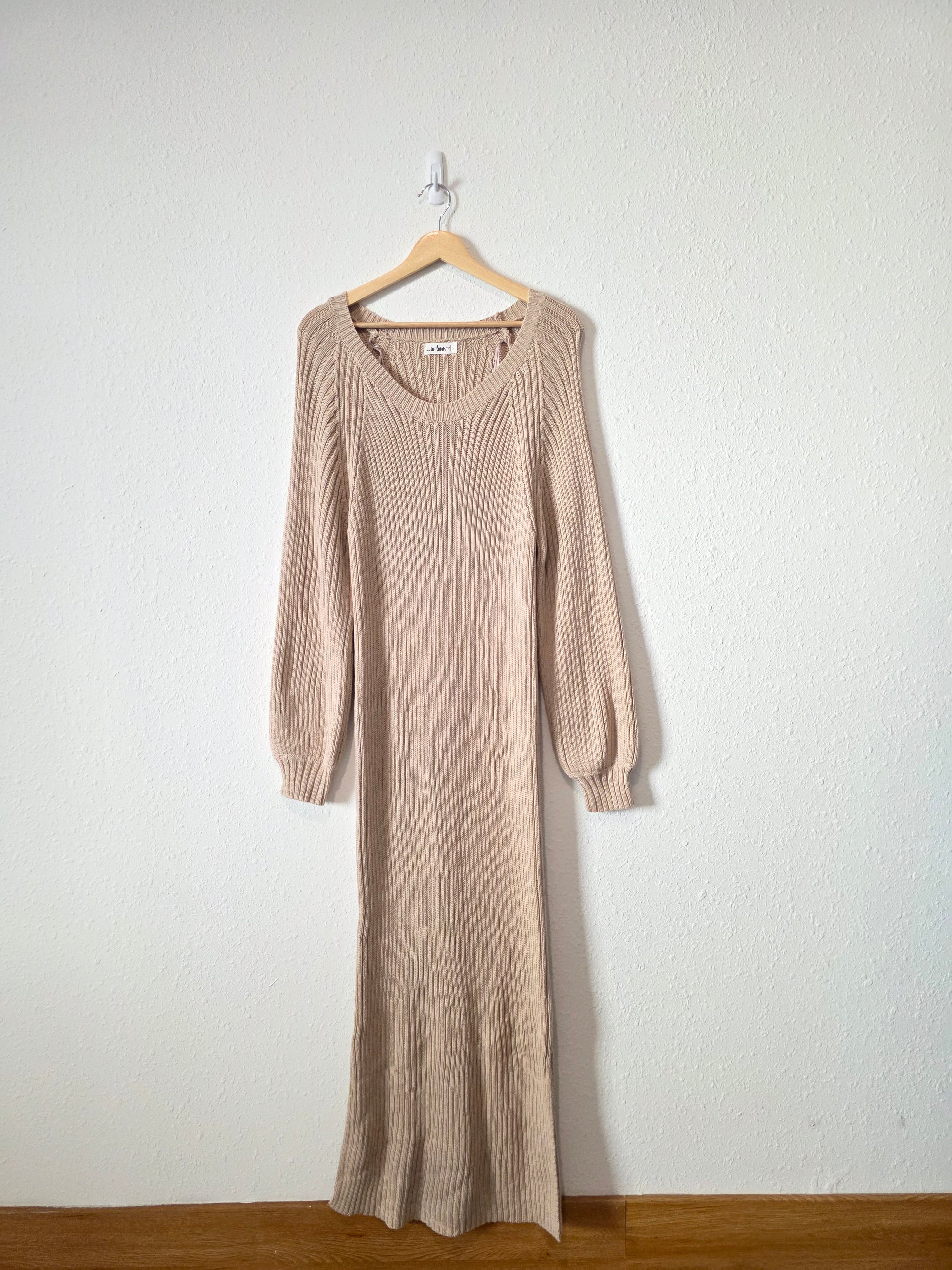 In Loom Ribbed Maxi Sweater Dress (L)