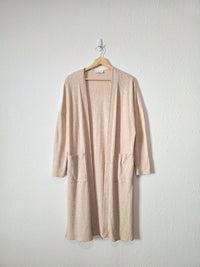 Carly Jean Long Ribbed Cardigan (S)