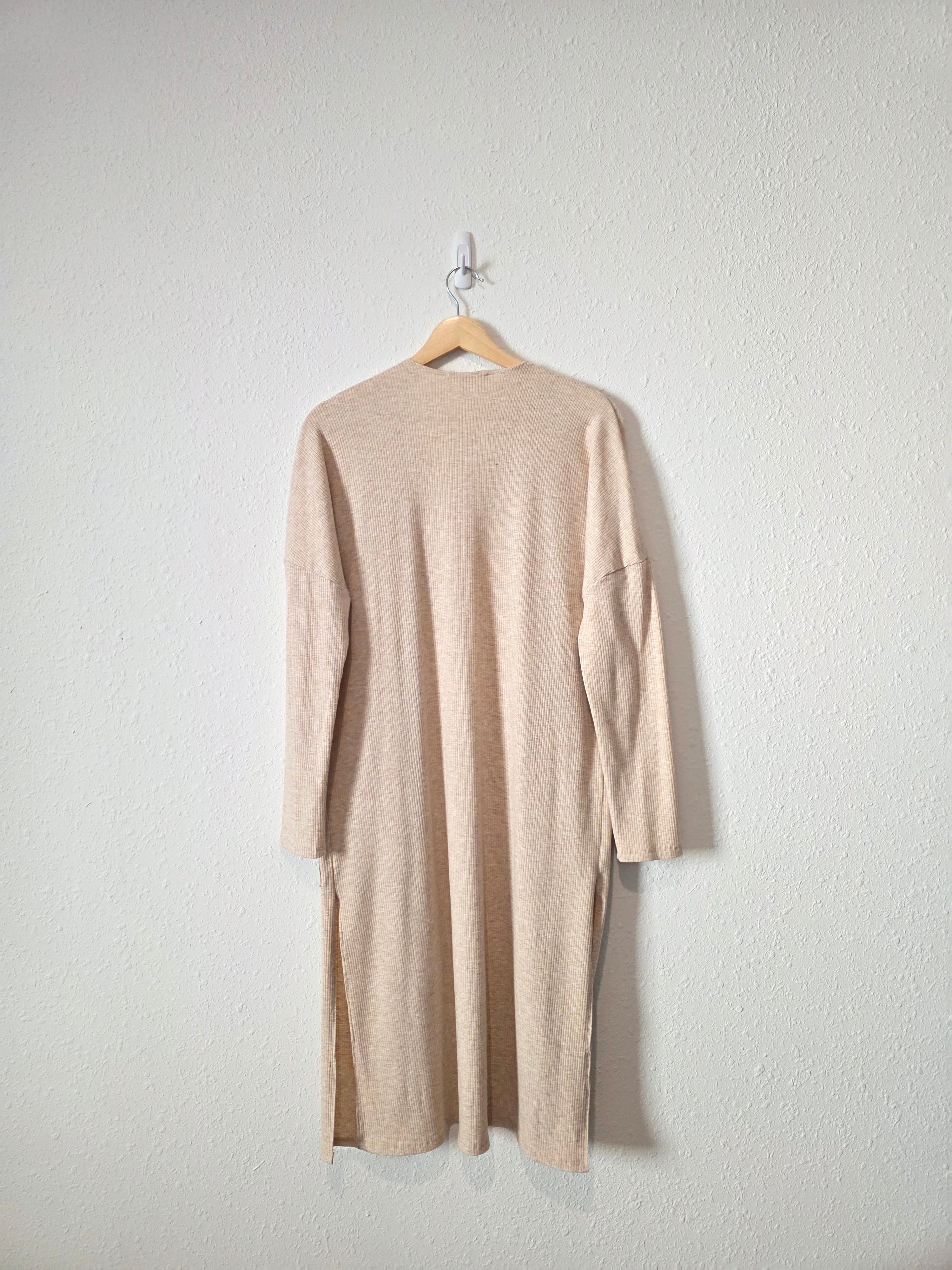 Carly Jean Long Ribbed Cardigan (S)