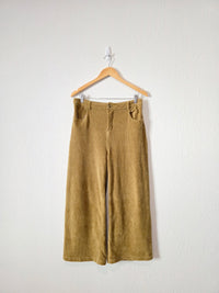 Chartreuse Wide Leg Cord Pants (L)