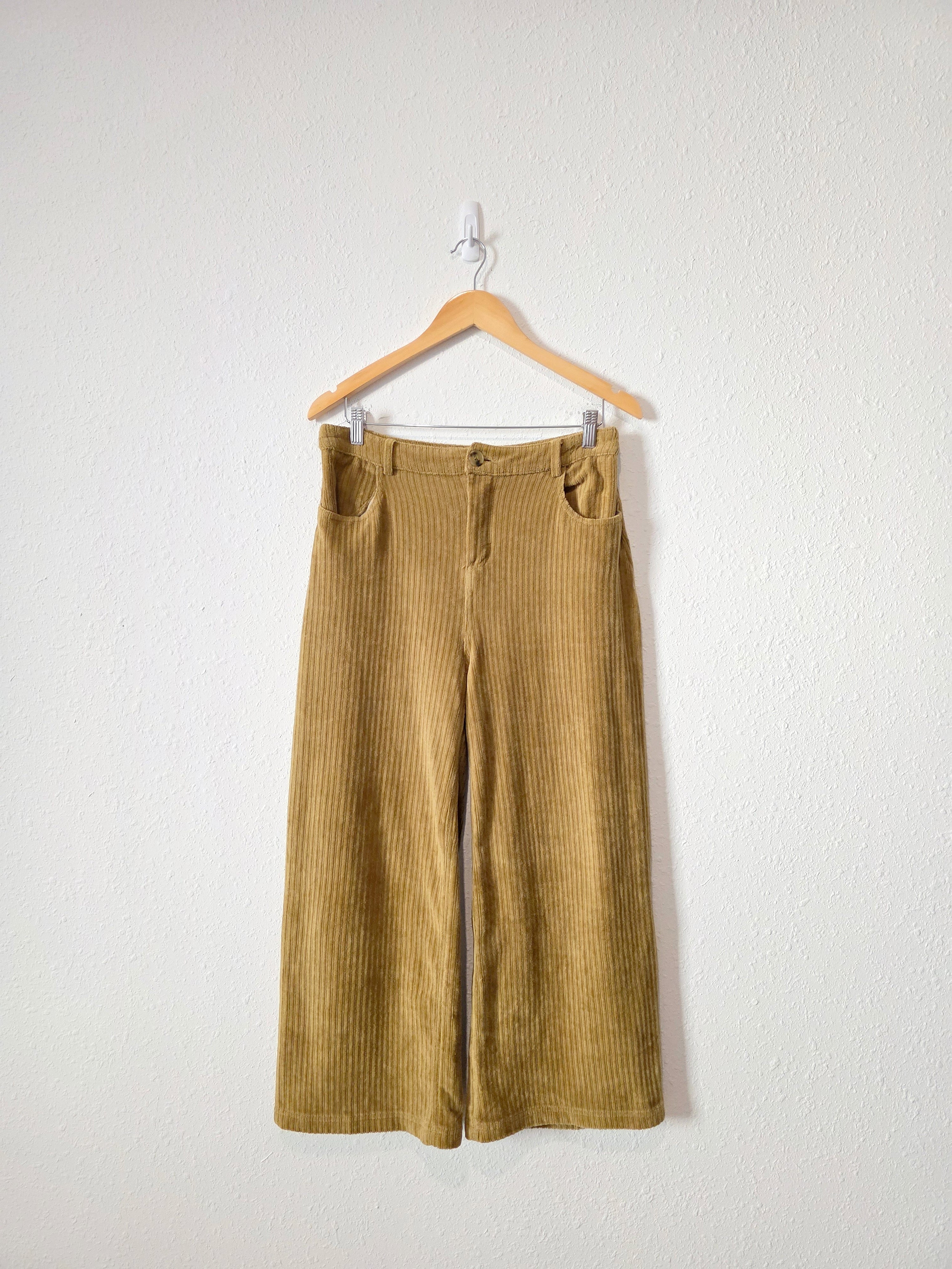 Chartreuse Wide Leg Cord Pants (L)