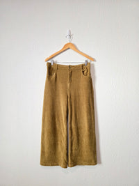 Chartreuse Wide Leg Cord Pants (L)