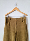 Chartreuse Wide Leg Cord Pants (L)