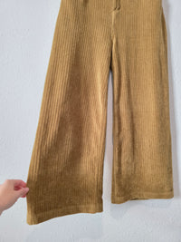 Chartreuse Wide Leg Cord Pants (L)