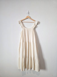 Mable Cream Gauze Midi Dress (M)