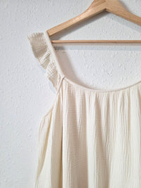 Mable Cream Gauze Midi Dress (M)