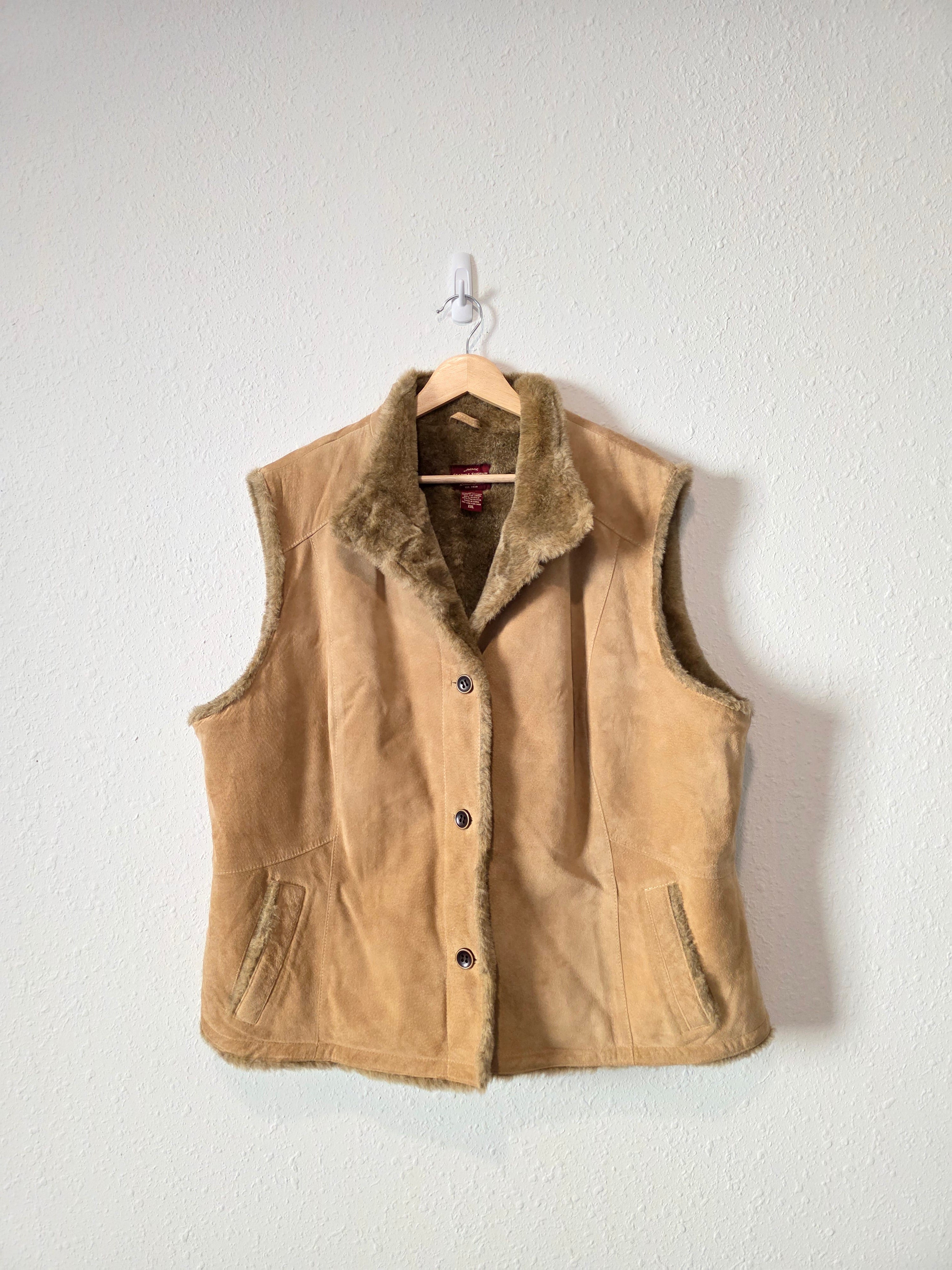Vintage Eddie Bauer Leather Suede Vest (XXL)