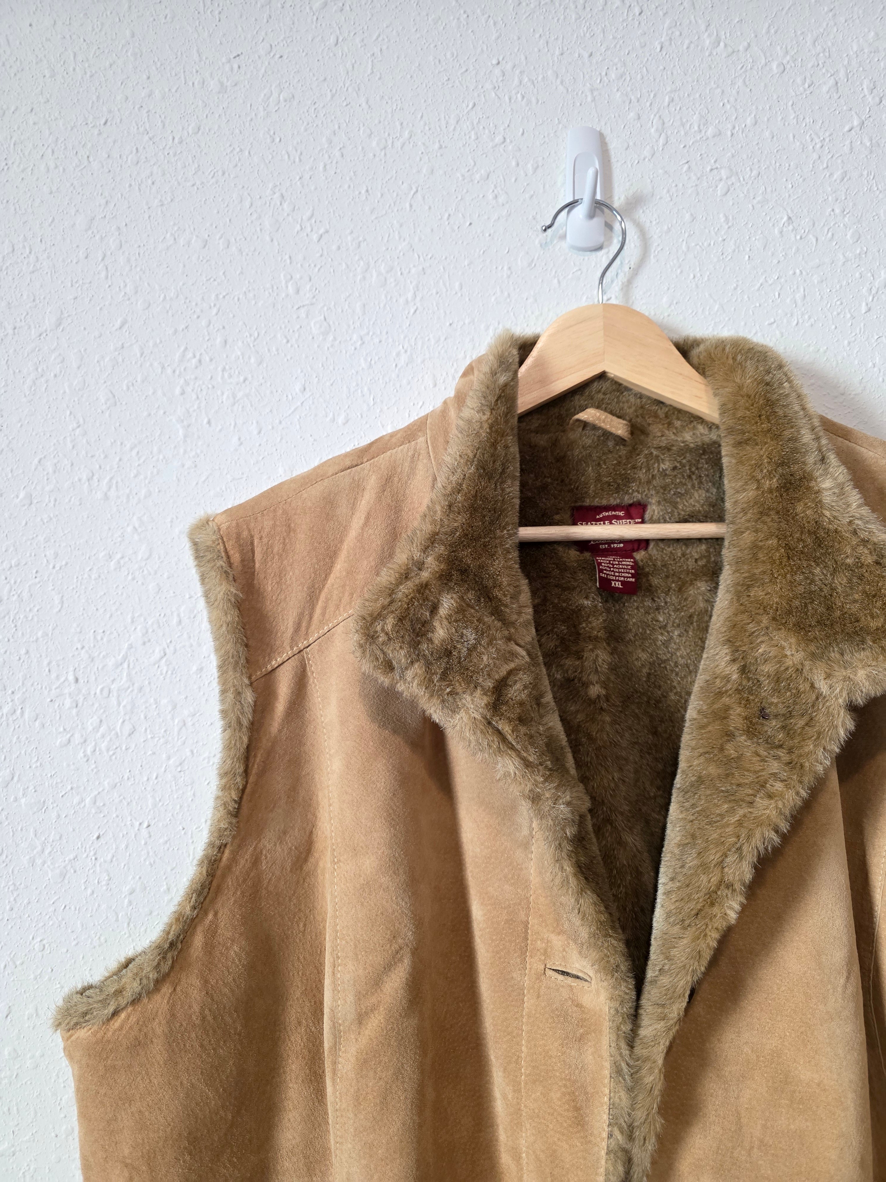 Vintage Eddie Bauer Leather Suede Vest (XXL)