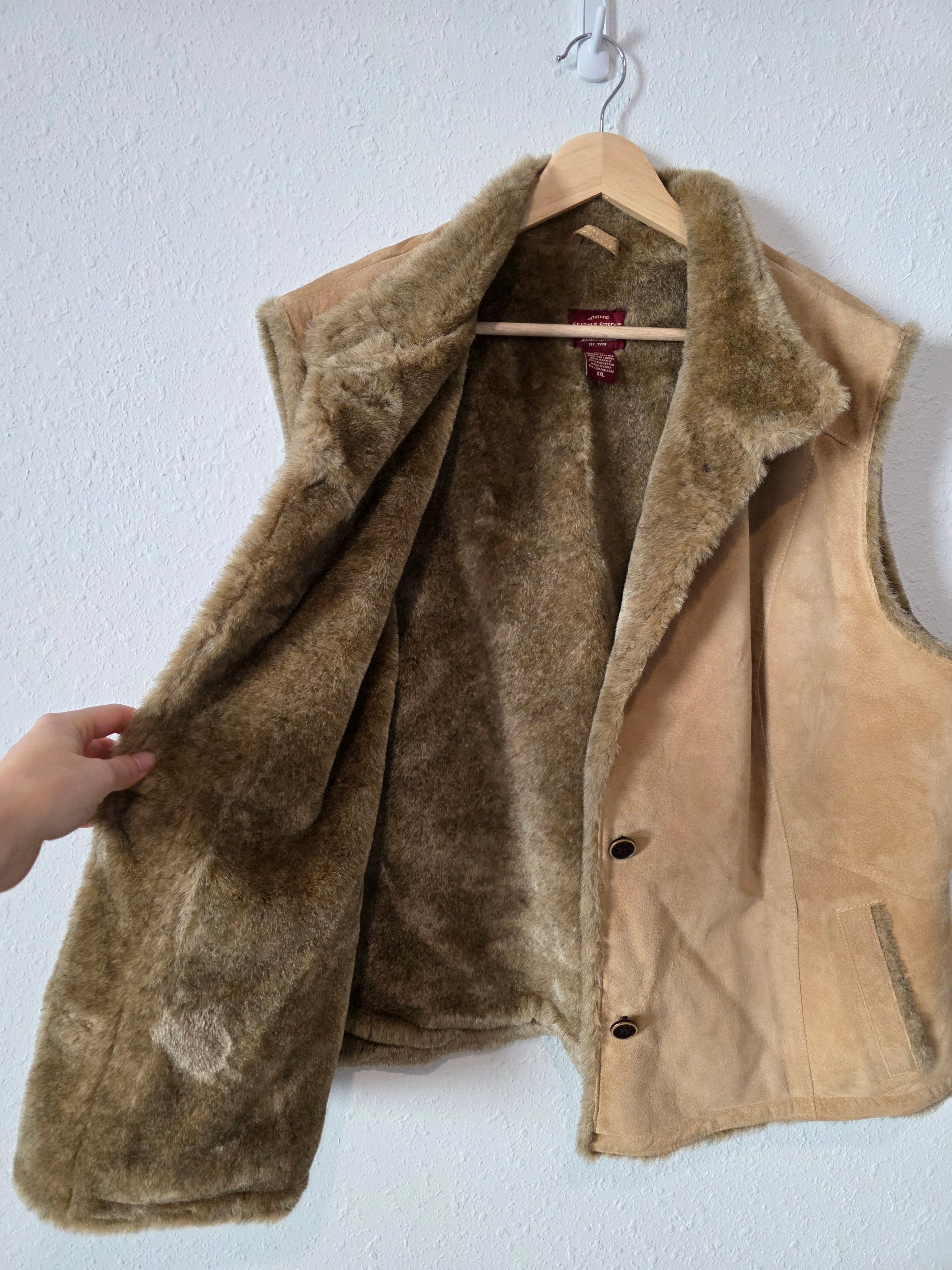Vintage Eddie Bauer Leather Suede Vest (XXL)