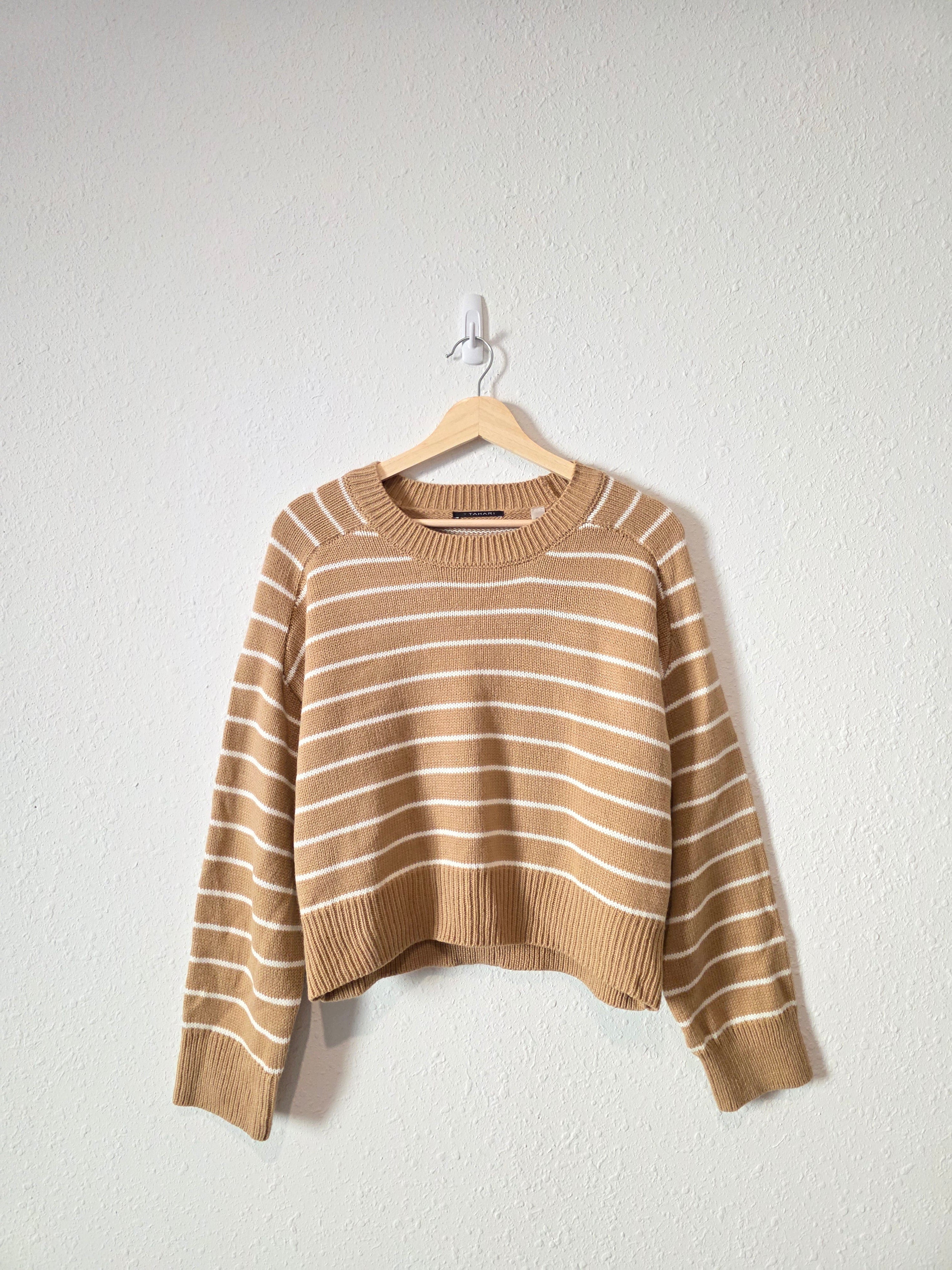 Tahari Striped Boxy Sweater (S)
