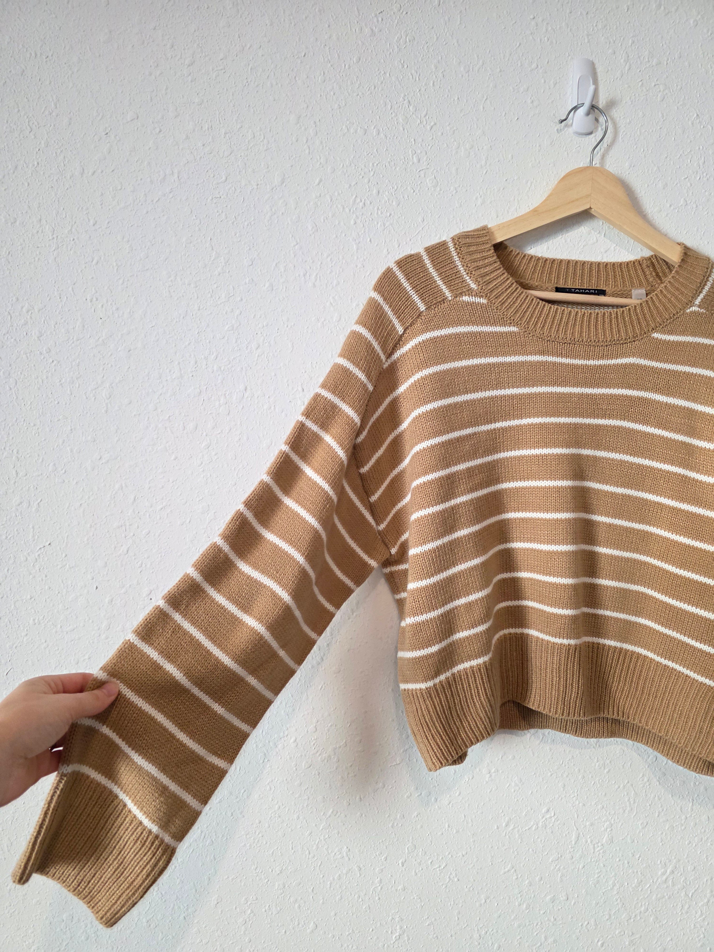 Tahari Striped Boxy Sweater (S)