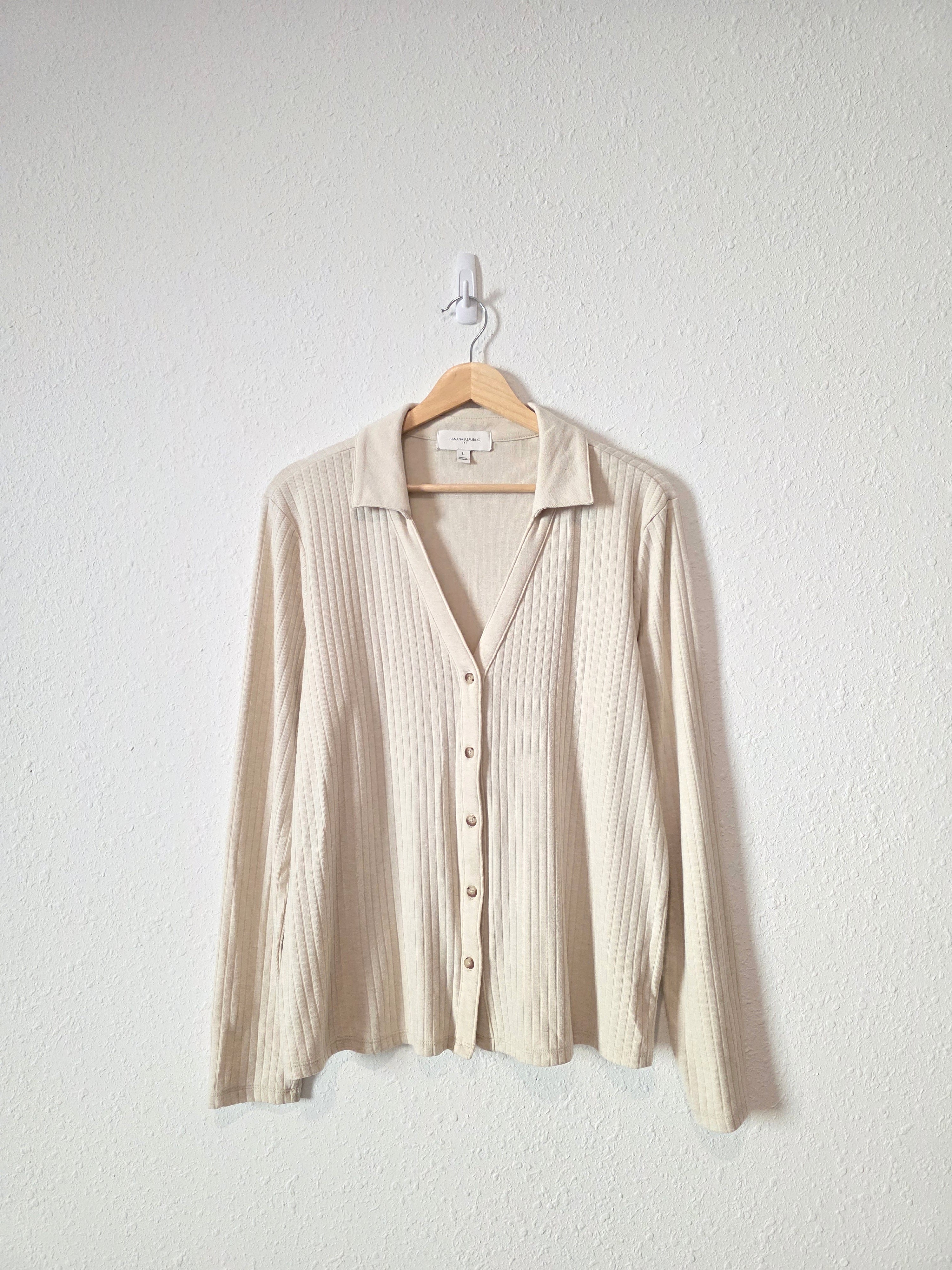 Banana Republic Oat Ribbed Top (L)