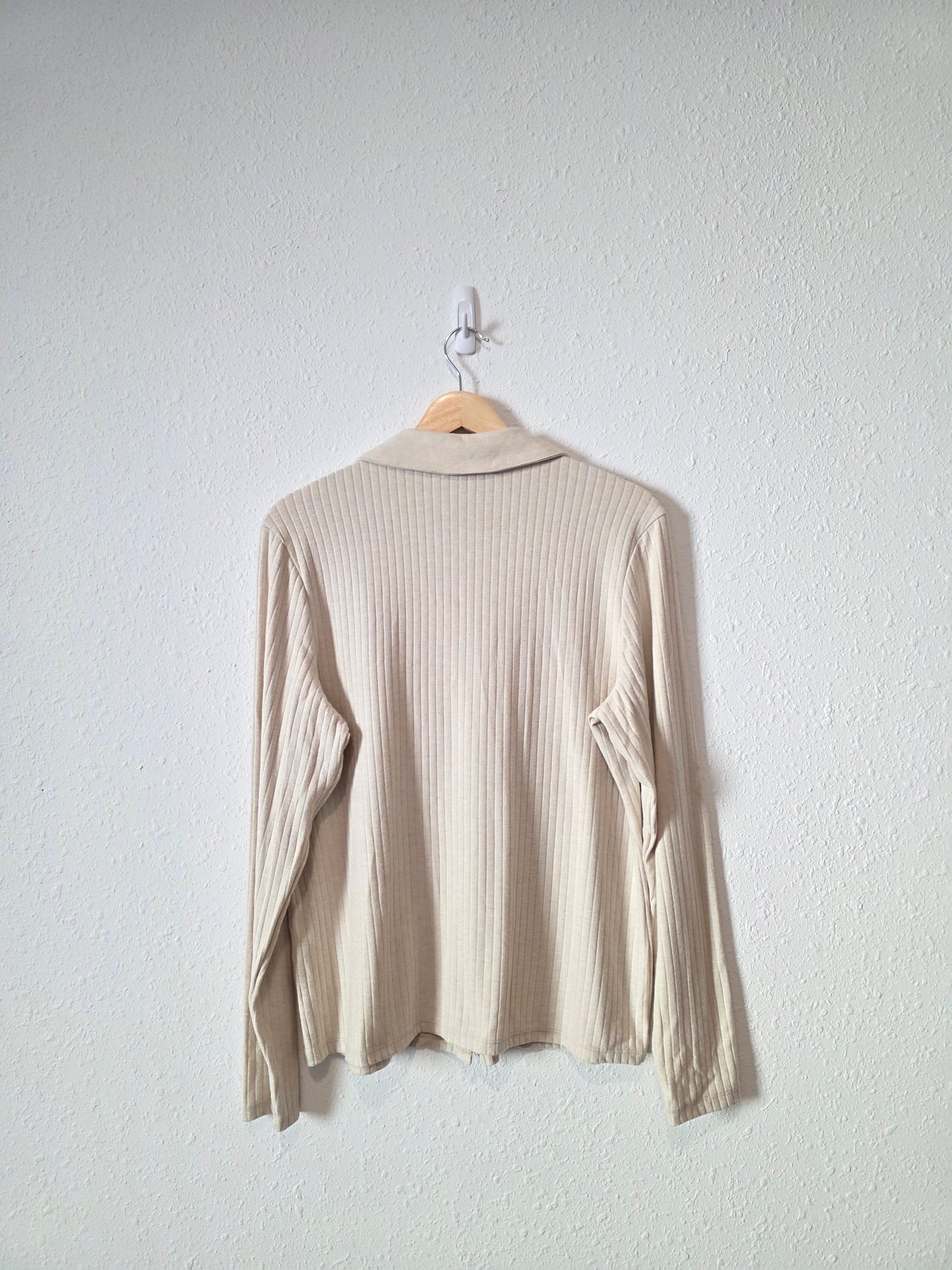 Banana Republic Oat Ribbed Top (L)