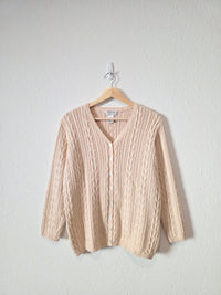 Vintage Talbots Cable Knit Cotton Cardigan (XS/S)