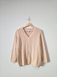 Vintage Talbots Cable Knit Cotton Cardigan (XS/S)