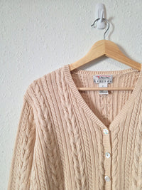 Vintage Talbots Cable Knit Cotton Cardigan (XS/S)
