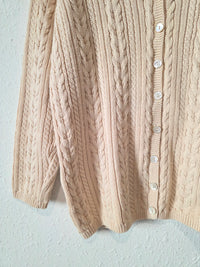 Vintage Talbots Cable Knit Cotton Cardigan (XS/S)