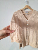 Vintage Talbots Cable Knit Cotton Cardigan (XS/S)