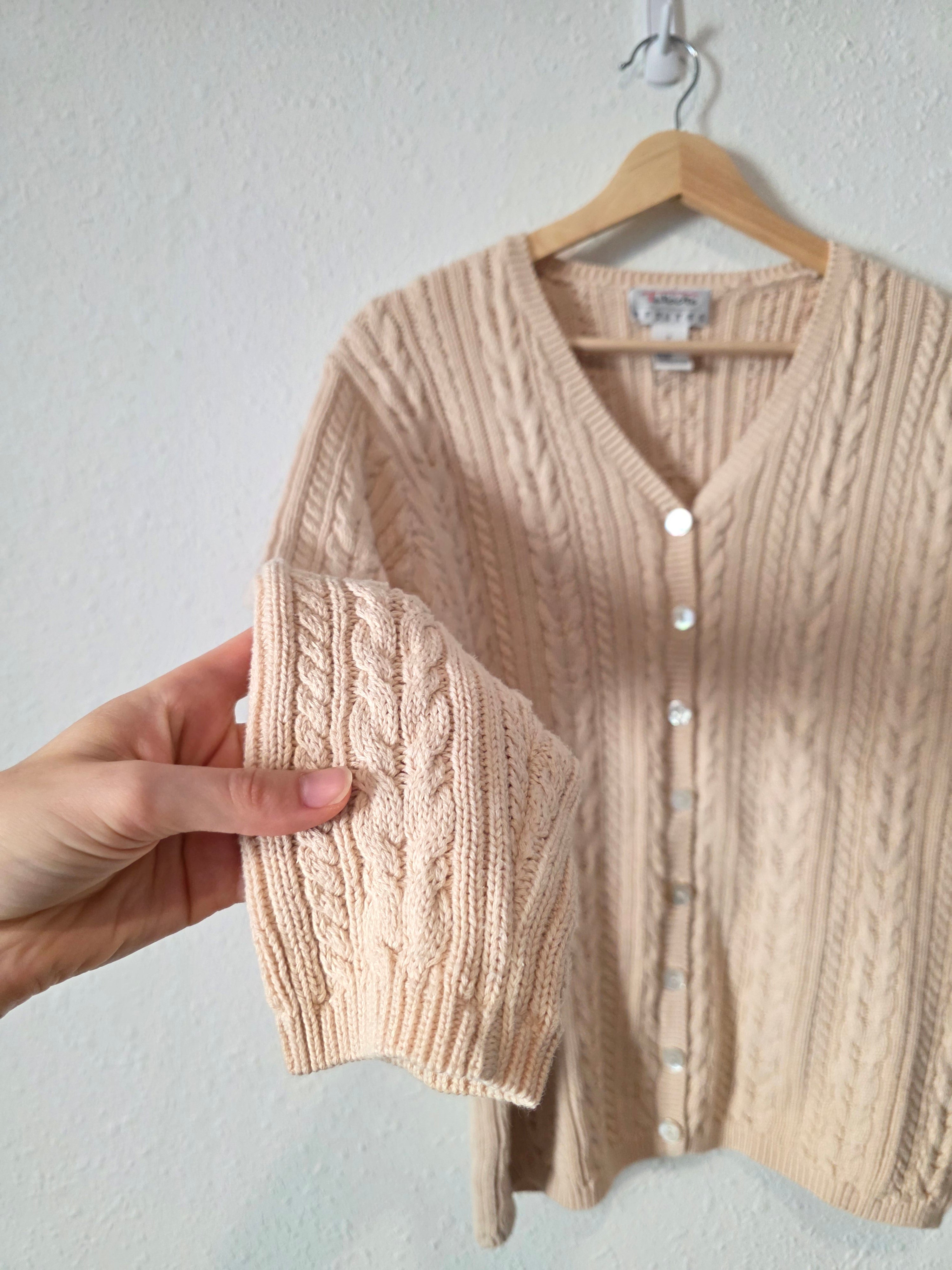 Vintage Talbots Cable Knit Cotton Cardigan (XS/S)