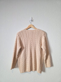Vintage Talbots Cable Knit Cotton Cardigan (XS/S)
