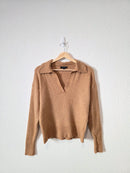 J.Crew Camel V Neck Sweater (XS)
