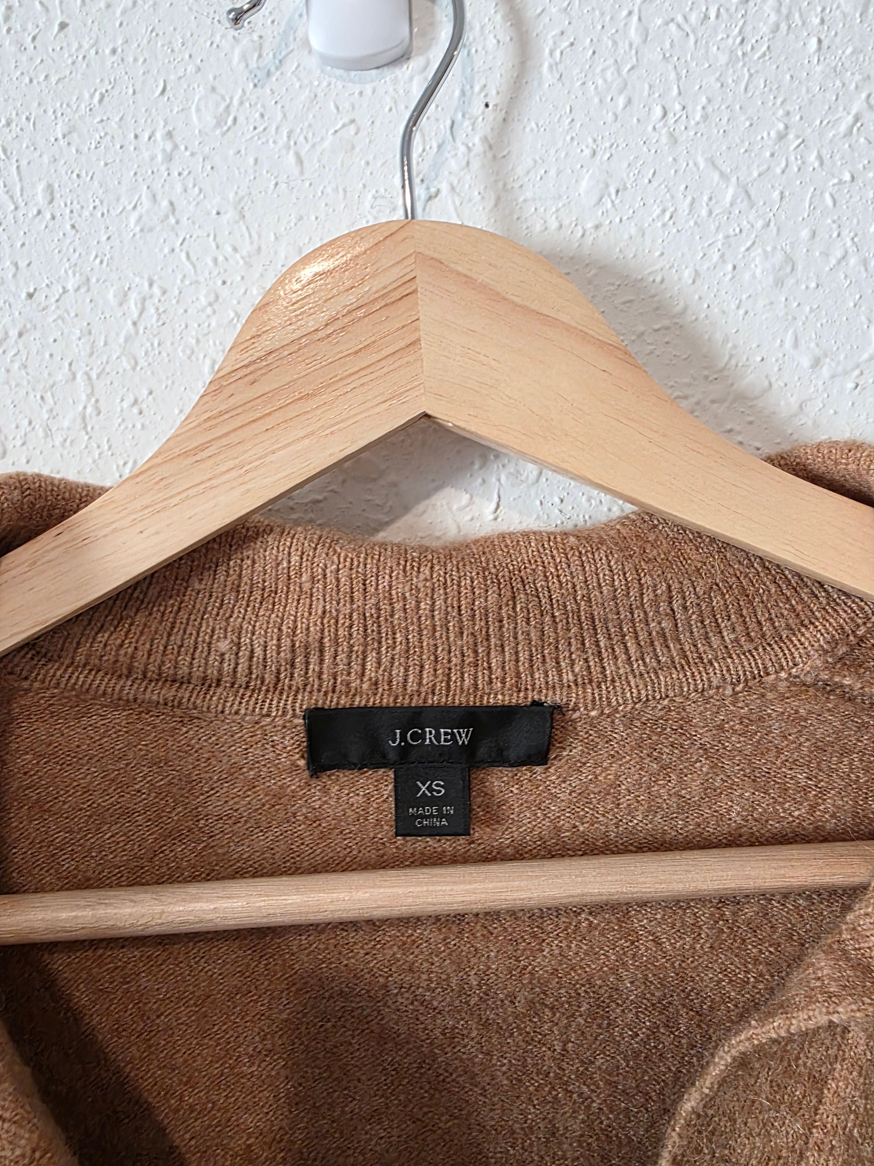 J.Crew Camel V Neck Sweater (XS)