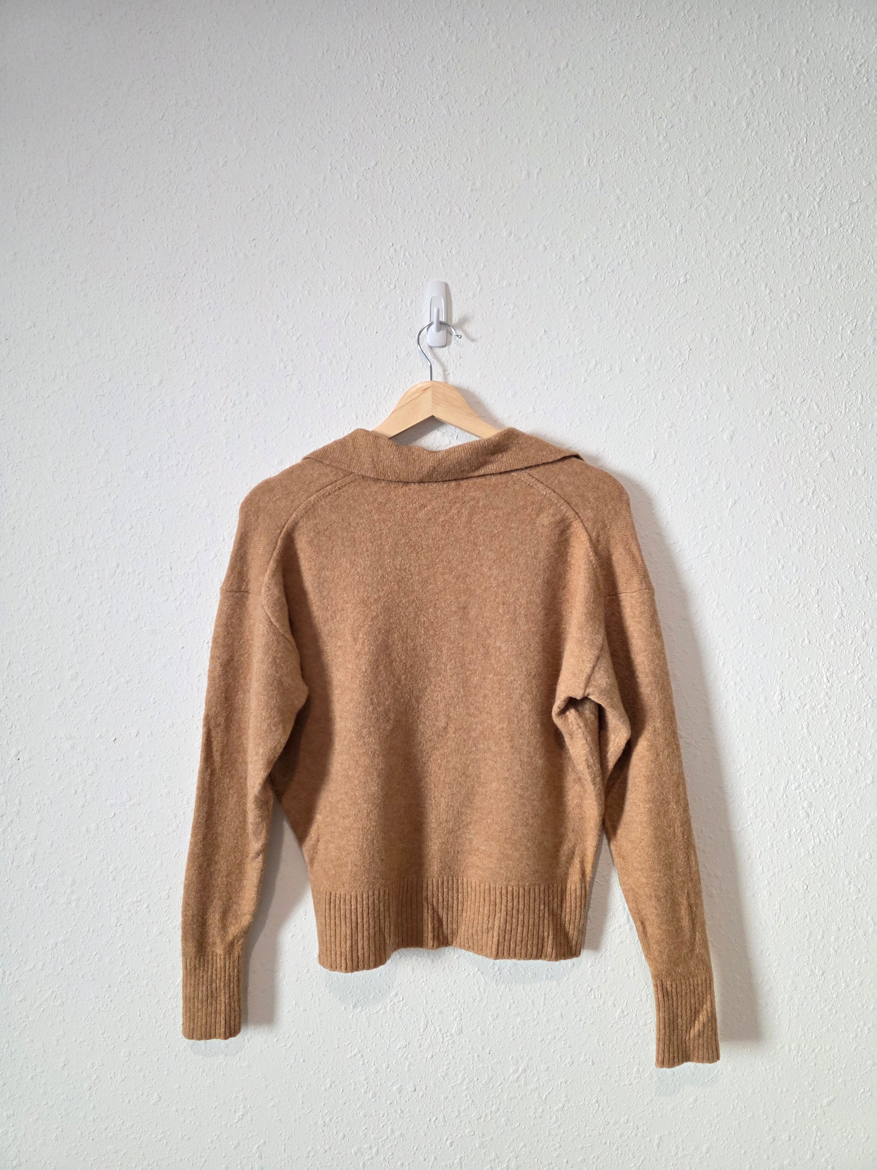 J.Crew Camel V Neck Sweater (XS)